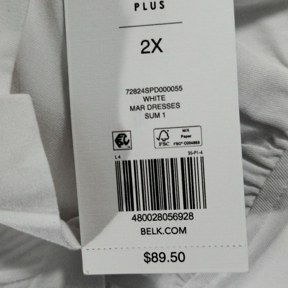 New White Sunmer Ruffle Dress / Size 2X - Picture 6 of 7